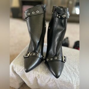 Black Heeled Moto Booties